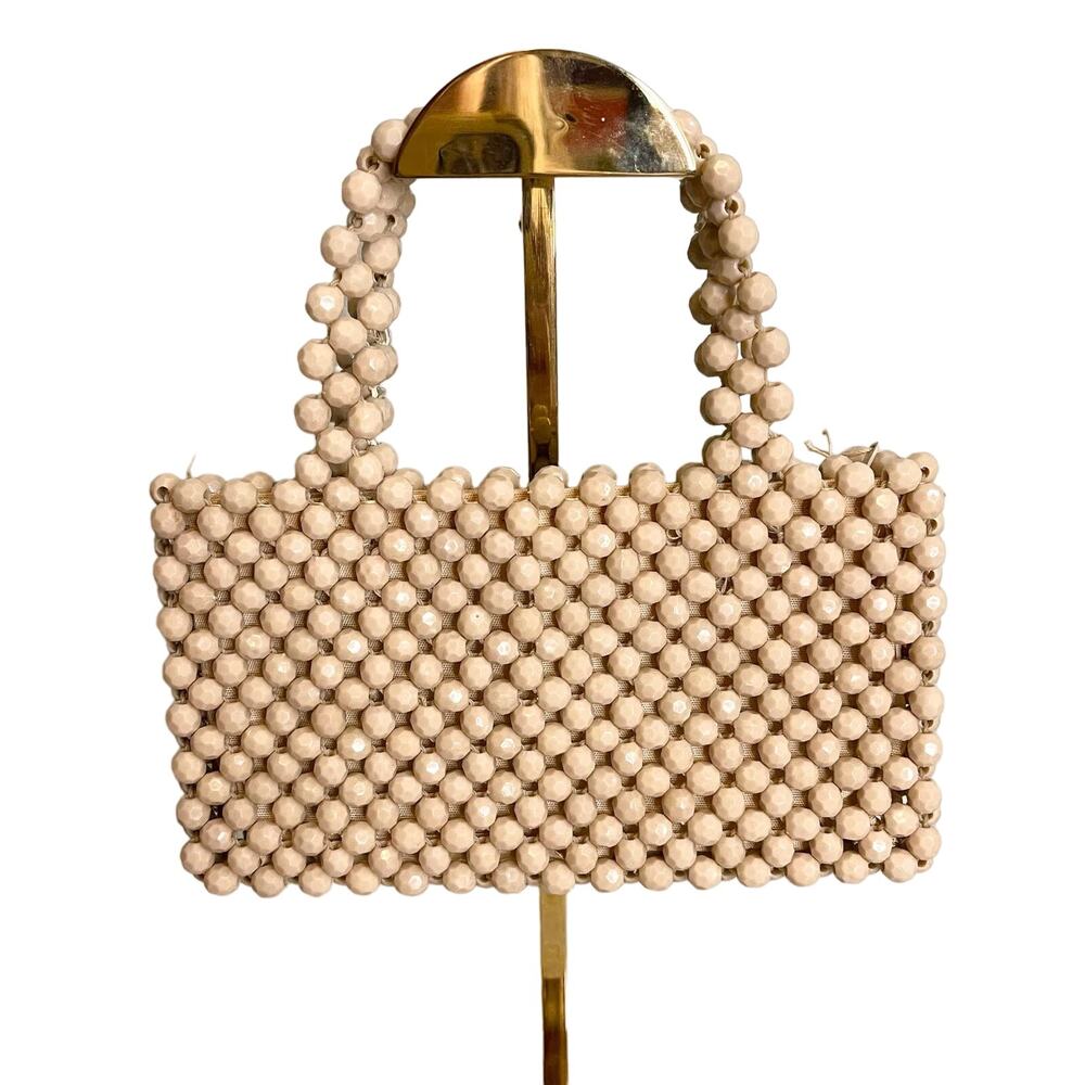 Vintage Cream Beaded Handbag bag purse
